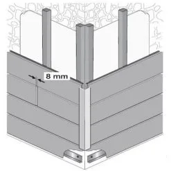 MCCOVER Profil D'angle Bois Composite Pour Bardage - Coloris - Beige Clair, Epaisseur - 6 Cm, Largeur - 6 Cm, Longueur - 270 Cm - Beige Clair -Espace Habitat Boutique 1157151 3