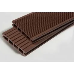 MCCOVER PACK 1 M² Lame De Terrasse Composite Dual ACCESSOIRES (4 Coloris) 2400mm - Coloris - Chocolat, Epaisseur - 25mm, Largeur - 14 Cm, Longueur - 240 Cm, Surface Couverte En M² - 1 - Chocolat