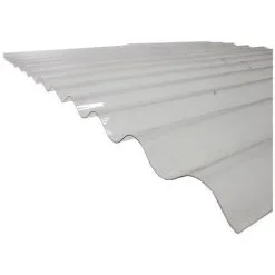 MCCOVER Plaque Polycarbonate Ondulée Translucide (PO 76/18 - Petite Onde) - Coloris - Translucide, Largeur Totale De La Plaque - 90cm, Longueur Totale De La Plaque - 2m - Translucide