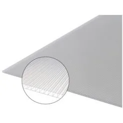 MCCOVER Plaque Polycarbonate Alvéolaire 6mm - Coloris - Translucide, Largeur - 105 Cm, Longueur - 2 M - Translucide