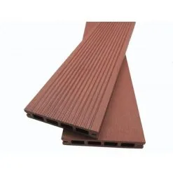 MCCOVER Lame Terrasse Bois Composite Alvéolaire Prima L 220 Cm / L12 Cm / Ep 19 Mm - Coloris - Brun Rouge, Epaisseur - 19 Mm, Largeur - 12 Cm, Longueur - 220 Cm, Surface Couverte En M² - 0.26 - Brun Rouge