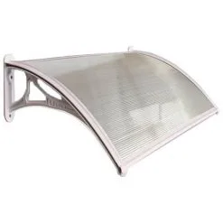 MCCOVER Auvent - Marquise Porte D'entrée Valentine - Coloris Stucture - Translucide, Longueur Totale - 120 Cm, Profondeur Totale - 70 Cm - Translucide