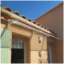 MCCOVER Auvent - Marquise Porte D'entrée Valentine - Coloris Stucture - Translucide, Longueur Totale - 120 Cm, Profondeur Totale - 70 Cm - Translucide -Espace Habitat Boutique 1157410 3