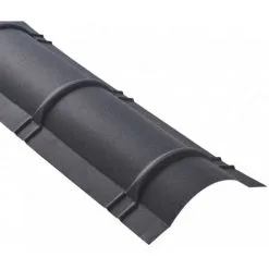 MCCOVER Faîtière Demi-cercle Pour Toiture Acier Galvanisé Laqué Mat Aspect Tuile L 2,1 M - Coloris - Gris Anthracite Mat, Longueur - 2,1 M - Gris Anthracite Mat