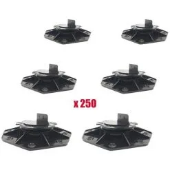 MCCOVER Carton De 250 Plots Réglables 18 à 30 Mm Pour Terrasse Bois Et Composite - Coloris - Noir, Lot - 250 Plots - Noir