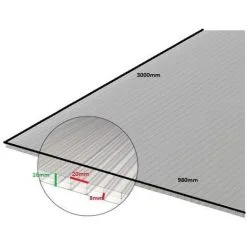 MCCOVER Plaque Polycarbonate Alvéolaire 16mm - Coloris - Clair, Epaisseur - 16 Mm, Largeur - 98 Cm, Longueur - 2 M - Clair -Espace Habitat Boutique 2383955 4