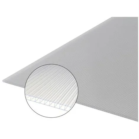 MCCOVER Plaque Polycarbonate Alvéolaire 10mm - Coloris - Translucide, Largeur - 98 Cm, Longueur - 50 Cm - Translucide