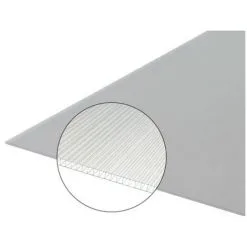 MCCOVER Plaque Polycarbonate Alvéolaire 4mm - Coloris - Translucide, Largeur - 105 Cm, Longueur - 50 Cm - Translucide