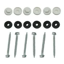 MCCOVER Kit Pour Profil Vissable Plaque Polycarbonate (50 Pcs) - Coloris - Blanc, Epaisseur - 16 Mm - Blanc