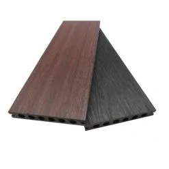 MCCOVER Lame De Terrasse En Composite Alvéolaire Coextrudé Biface Supra - Coloris - Charbon / Acajou, Epaisseur - 23 Mm, Largeur - 14,5 Cm, Longueur - 360 Cm - Charbon / Acajou