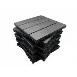 MCCOVER Pack 1 M² Caillebotis En Bois Composite Coextrudé (11 Pièces 30 Cm X 30 Cm) - Coloris - Charbon, Surface Couverte En M² - 1 - Charbon -Espace Habitat Boutique 8651731 2