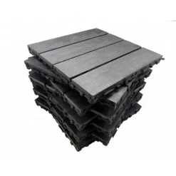 MCCOVER Pack 1 M² Caillebotis En Bois Composite Coextrudé (11 Pièces 30 Cm X 30 Cm) - Coloris - Charbon, Surface Couverte En M² - 1 - Charbon -Espace Habitat Boutique 8651731 3