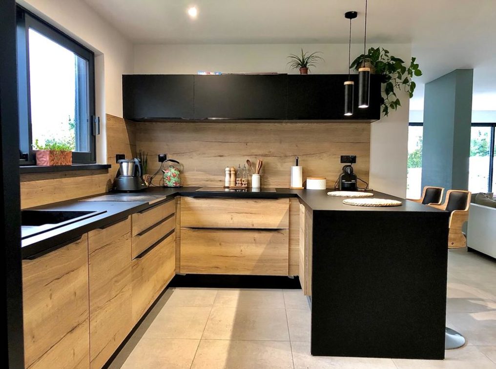 Espace Habitat Boutique -Espace Habitat Boutique cuisine u noire bois golbey